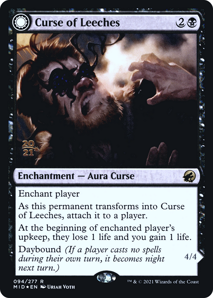 Curse of Leeches (PRE-094) - Innistrad: Midnight Hunt Promos: (Double Faced Transform) Foil