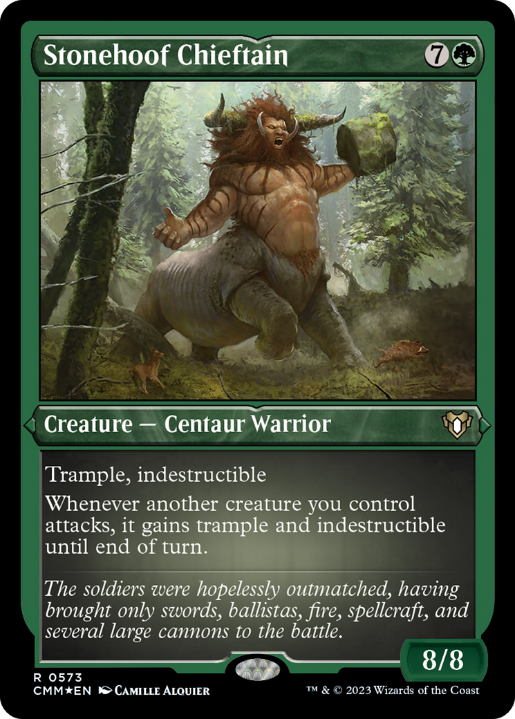 Stonehoof Chieftain (CMM-573) - Commander Masters Etched Foil