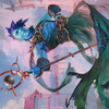 Haughty Djinn // Haughty Djinn (ADMU-015) - Dominaria United Art Series (Borderless) Foil