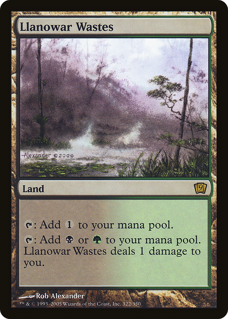 Llanowar Wastes (9ED-322) - 9th Edition Foil