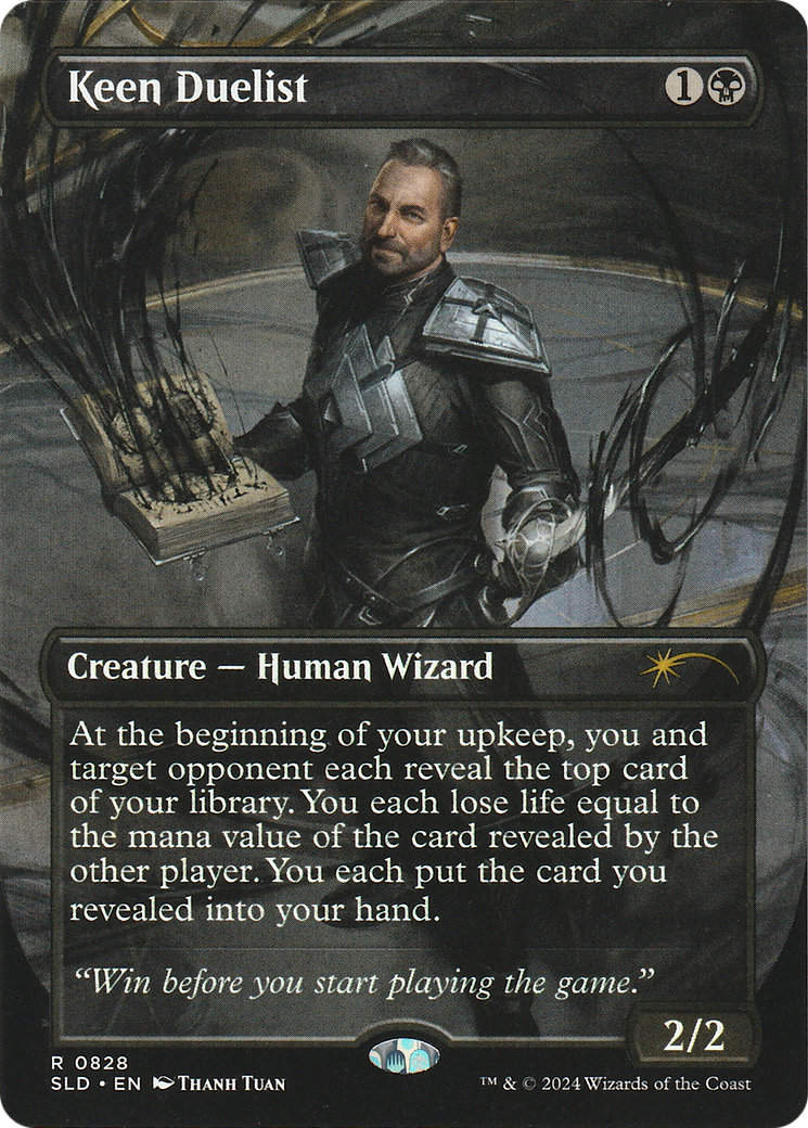 Keen Duelist (Rainbow Foil) (SLD-828) - Secret Lair Drop (Borderless) Foil