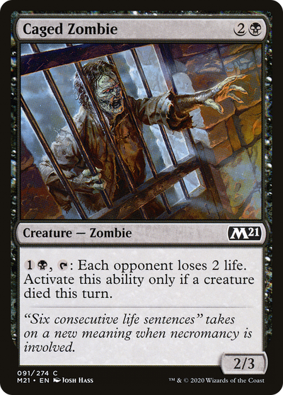 Caged Zombie (M21-091) - Core Set 2021 Foil