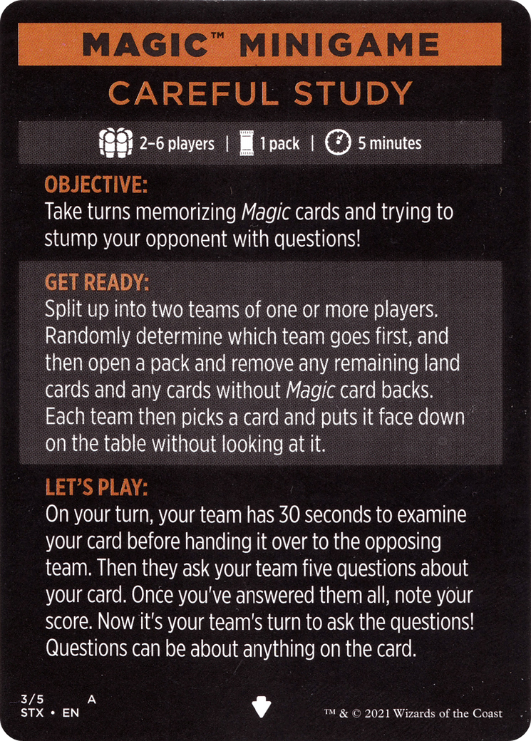 Careful Study (minigame) // Careful Study (cont'd) (MSTX-003) - Strixhaven: School of Mages Minigames Foil