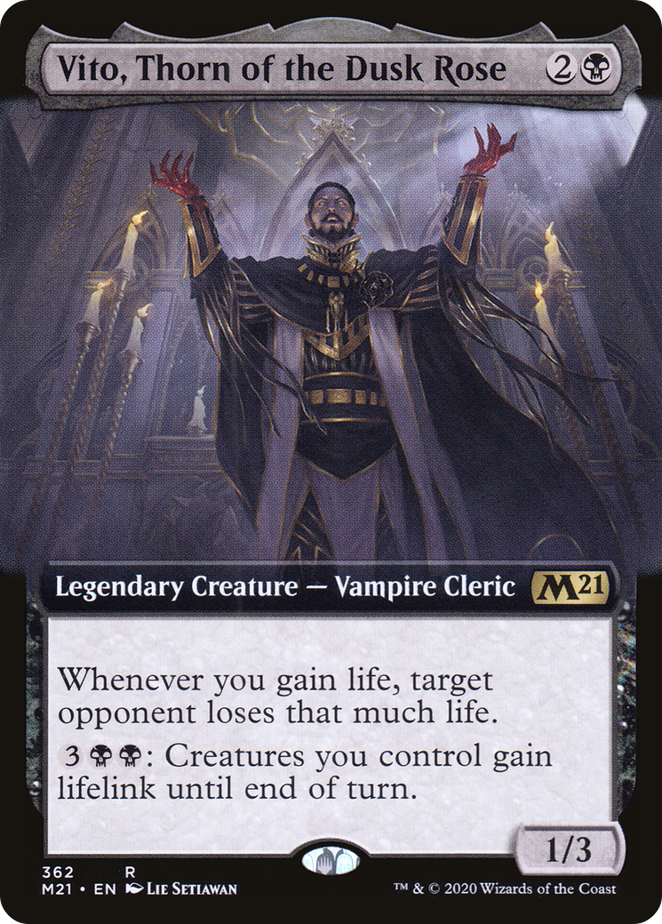 Vito, Thorn of the Dusk Rose (Extended Art) (M21-362) - Core Set 2021: (Extended Art) Foil