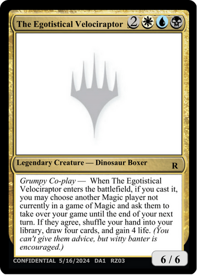 The Egotistical Velociraptor (UNK-RZ03B) - Unknown Event