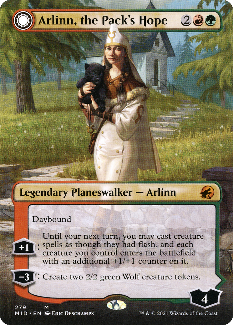 Arlinn, the Pack's Hope (Borderless) (MID-279) - Innistrad: Midnight Hunt: (Double Faced Transform) (Borderless)