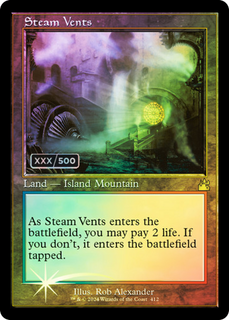 Steam Vents (Retro Frame) (Serial Numbered) (RVR-412) - Ravnica Remastered Foil