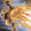 Burn the Accursed // Burn the Accursed (AMID-042) - Midnight Hunt Art Series (Borderless) Foil