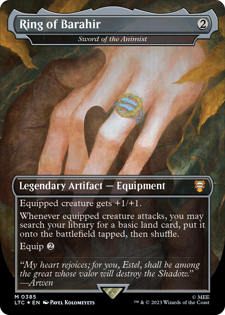 Ring of Barahir - Sword of the Animist (Surge Foil) (LTC-385) - Tales of Middle-earth Commander / Ring of Barahir (Borderless) Foil