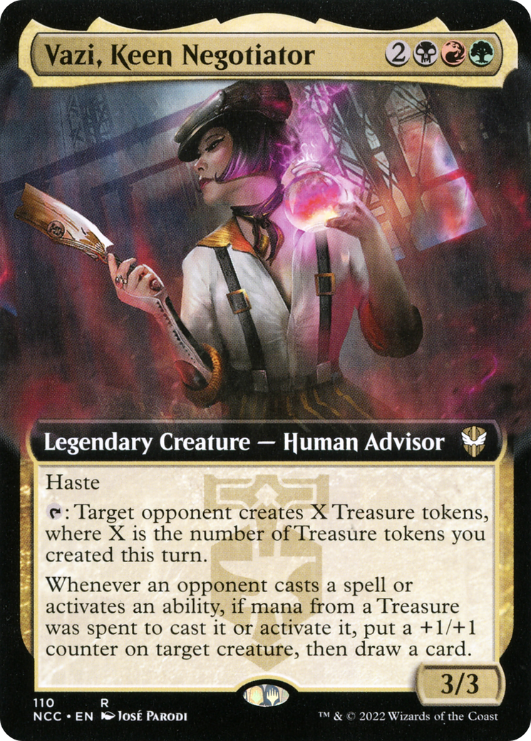Vazi, Keen Negotiator (Extended Art) (NCC-110) - New Capenna Commander: (Extended Art)