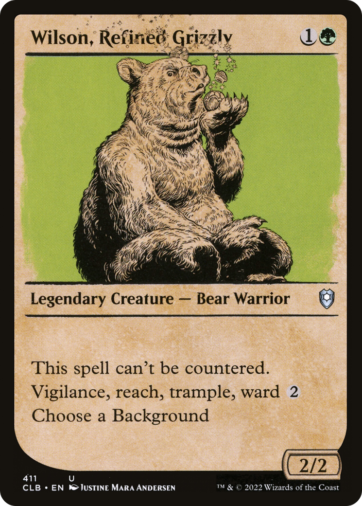 Wilson, Refined Grizzly (Showcase) (CLB-411) - Commander Legends: Battle for Baldur's Gate: (Showcase) Foil