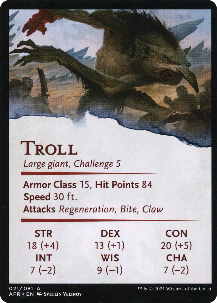 Loathsome Troll // Troll (AAFR-021) - Adventures in the Forgotten Realms Art Series (Borderless)