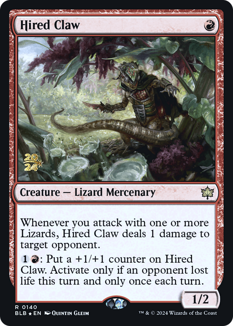 Hired Claw (PRE-140) - Bloomburrow Promos Foil