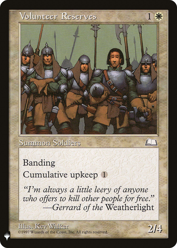 Volunteer Reserves (LIST-WTH-29) - The List