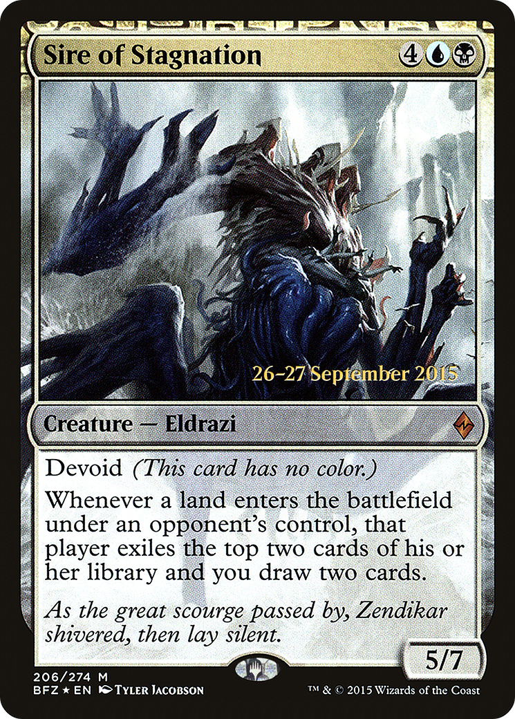 Sire of Stagnation (PRE-206) - Battle for Zendikar Promos: (devoid) Foil