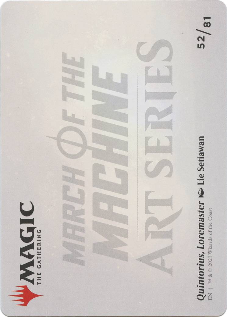 Quintorius, Loremaster // Quintorius, Loremaster (AMOM-052) - March of the Machine Art Series (Borderless) Foil