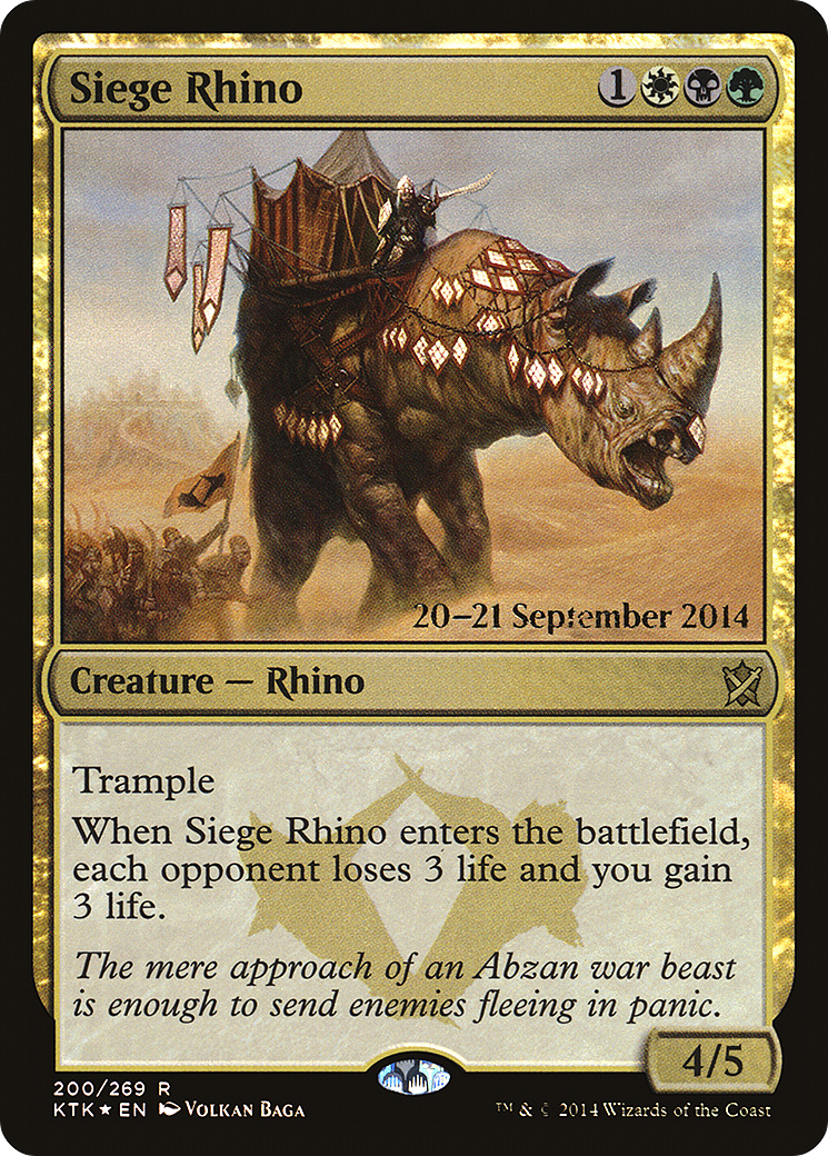 Siege Rhino (PRE-200) - Khans of Tarkir Promos Foil