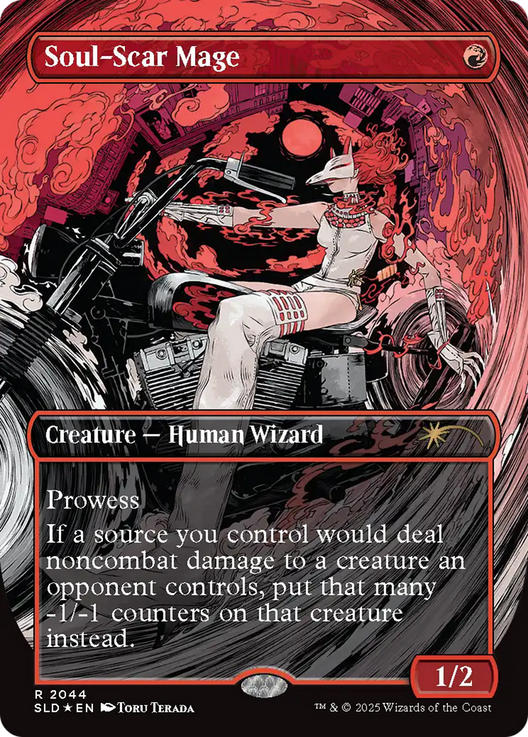 Soul-Scar Mage (2044) (Raised Foil) (SLD-2044) - Secret Lair Drop (Borderless) Foil