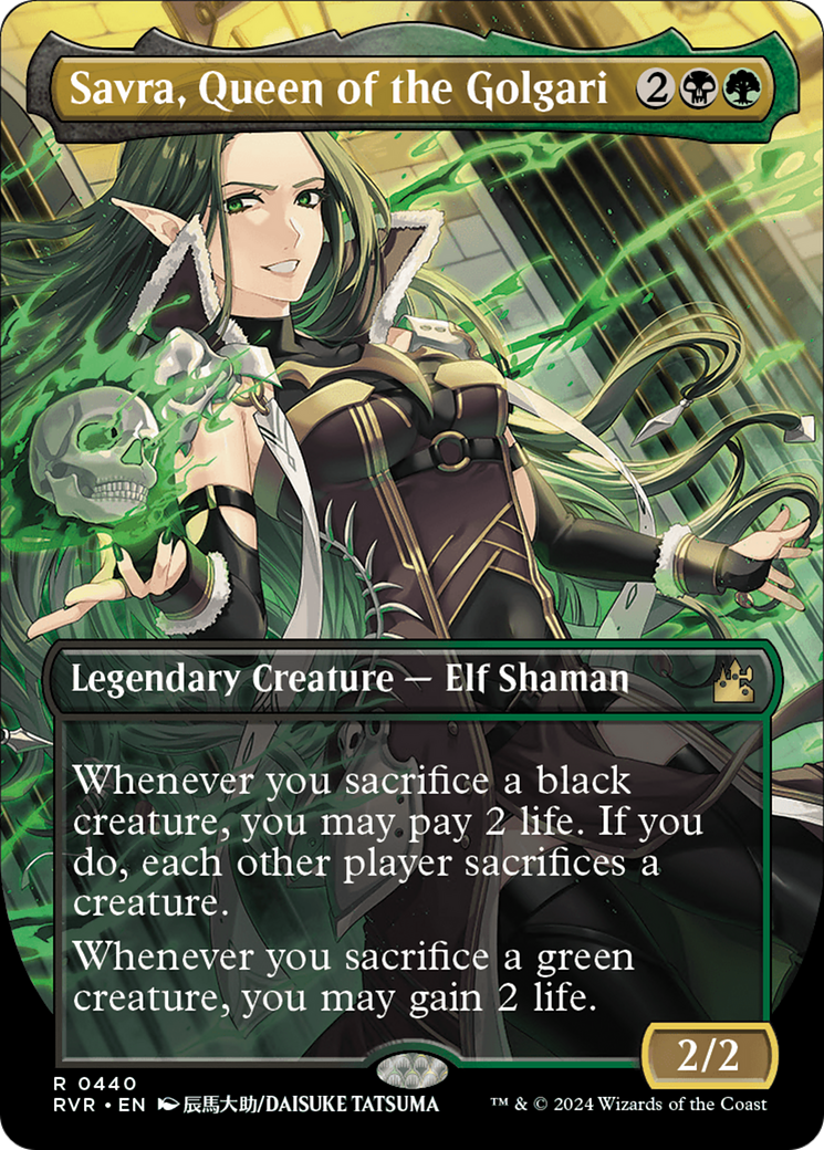 Savra, Queen of the Golgari (Anime Borderless) (RVR-440) - Ravnica Remastered (Borderless) Foil