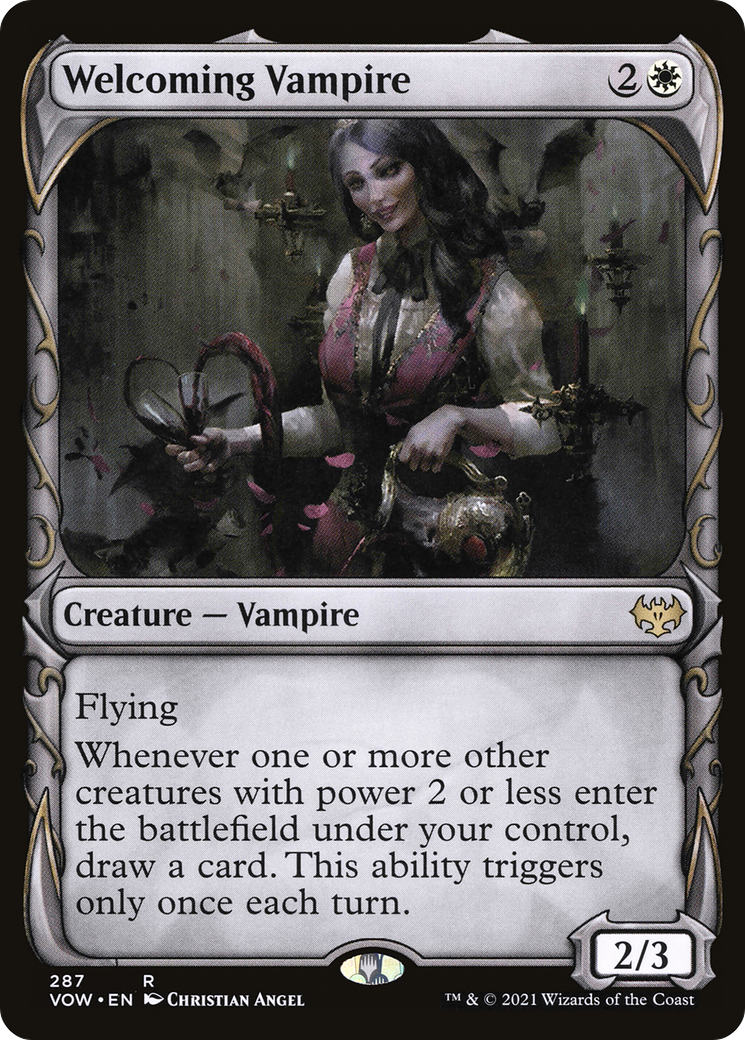 Welcoming Vampire (Showcase) (VOW-287) - Innistrad: Crimson Vow: (Showcase) Foil