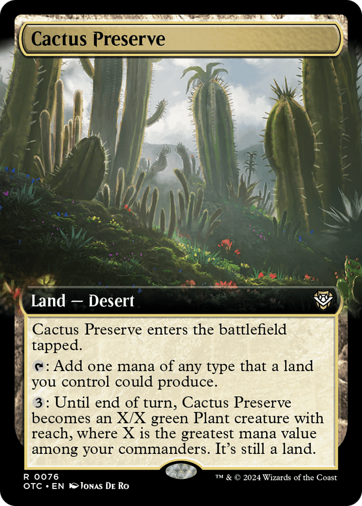 Cactus Preserve (Extended Art) (OTC-076) - Outlaws of Thunder Junction Commander: (Extended Art)