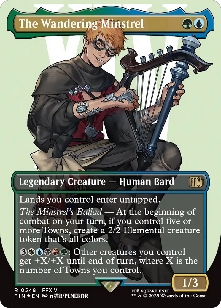 The Wandering Minstrel (Borderless) (Surge Foil) (FIN-548) - FINAL FANTASY (Borderless) Foil