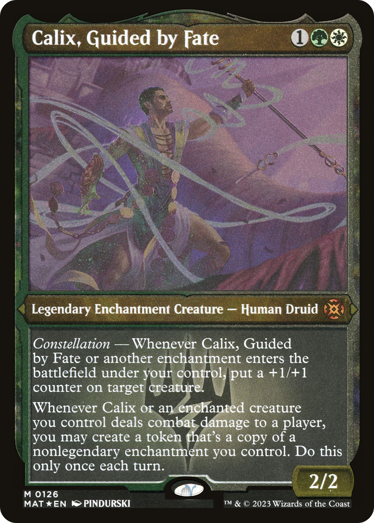 Calix, Guided by Fate (MAT-126) - March of the Machine: The Aftermath: (enchantment) Etched Foil
