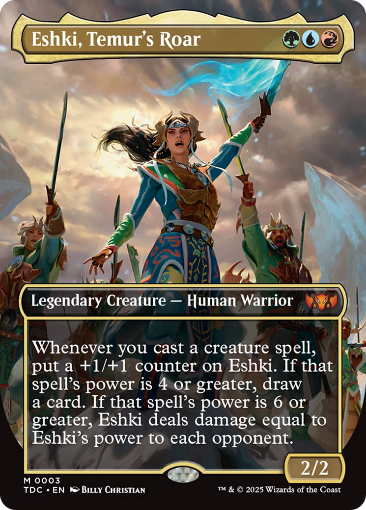 Eshki, Temur's Roar (Borderless) (TDC-003) - Commander: Tarkir: Dragonstorm (Borderless) Foil