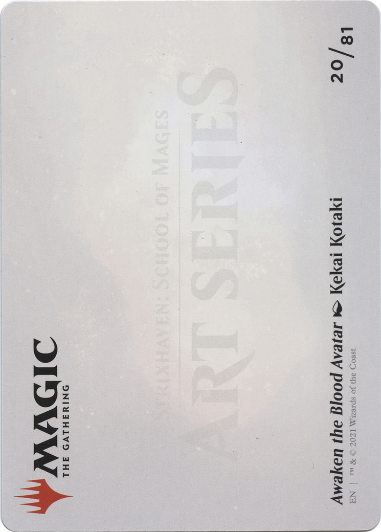 Awaken the Blood Avatar // Awaken the Blood Avatar (ASTX-020) - Strixhaven Art Series (Borderless) Foil
