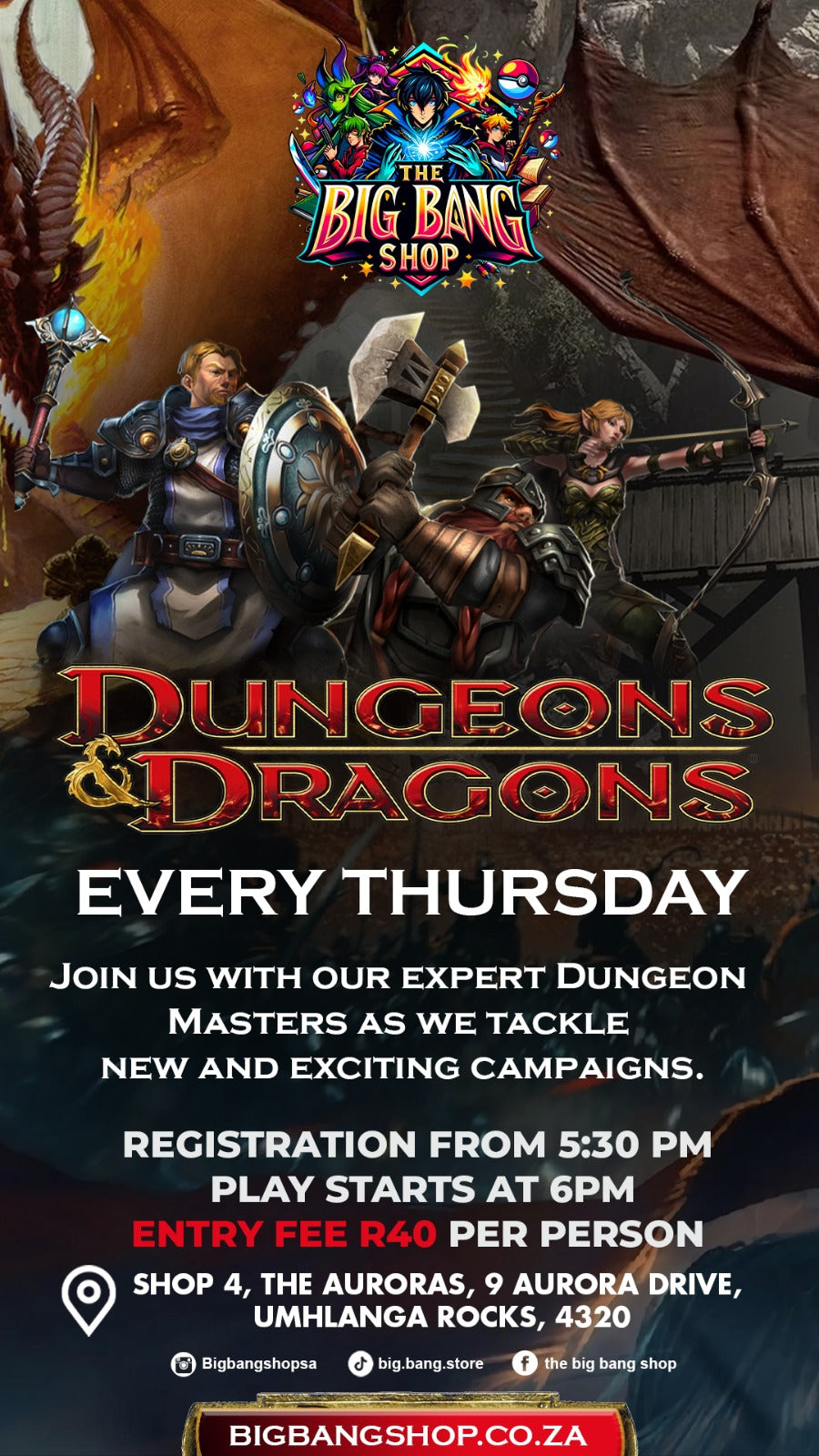 D&D - Event Booking: Saturday D&D with Chris (26 October 2024)