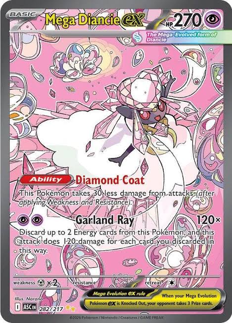 Mega Diancie ex 282/217  - Holofoil ME Ascended Heroes - Special Illustration Rare