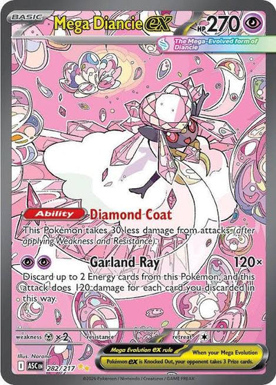 Mega Diancie ex 282/217  - Holofoil ME Ascended Heroes - Special Illustration Rare